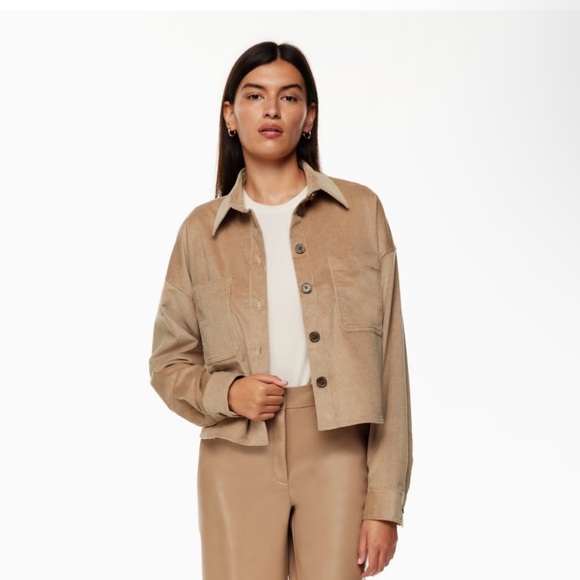 Babaton Cropped Dark Brown Corduroy Jacket - Picture 2 of 5